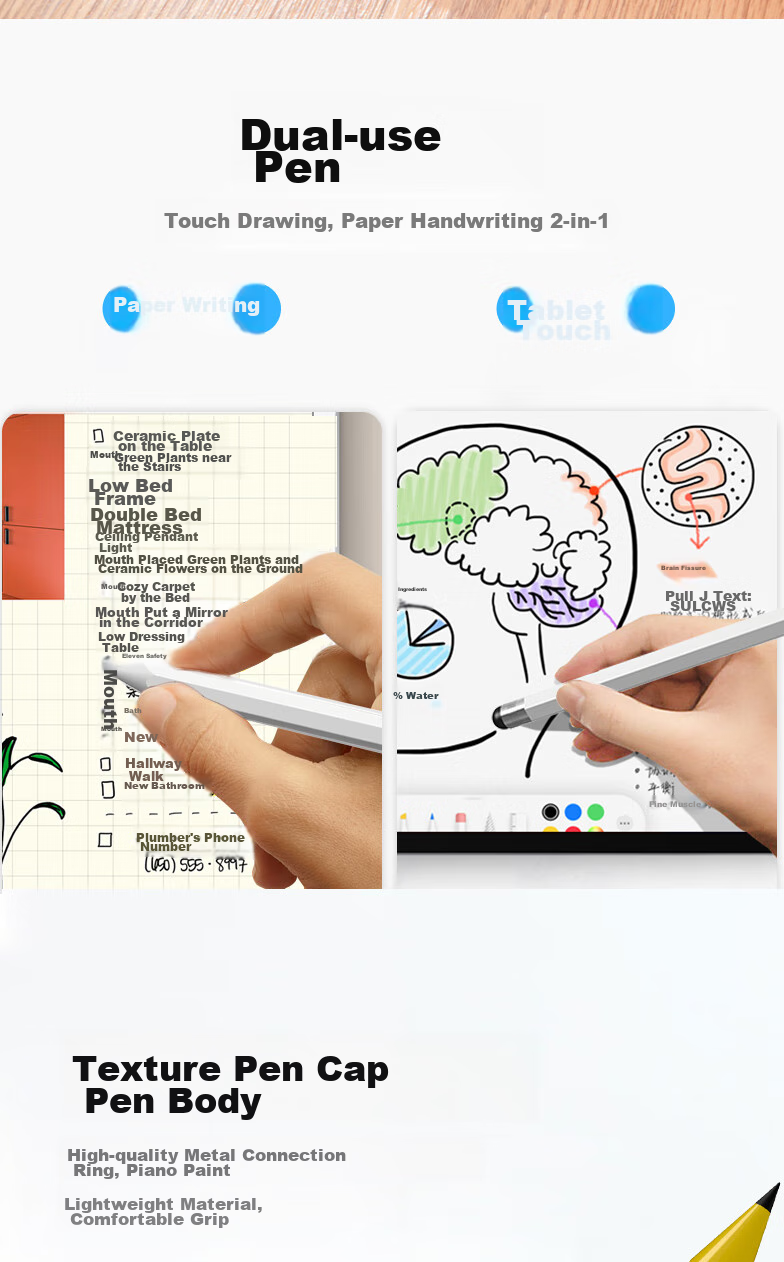 ESCASE Huawei Honor Tablet Stylus, Handwriting And Drawing Pen, Universal for Phones/tablets, Plastic Tip Pen, ES-TP White 6