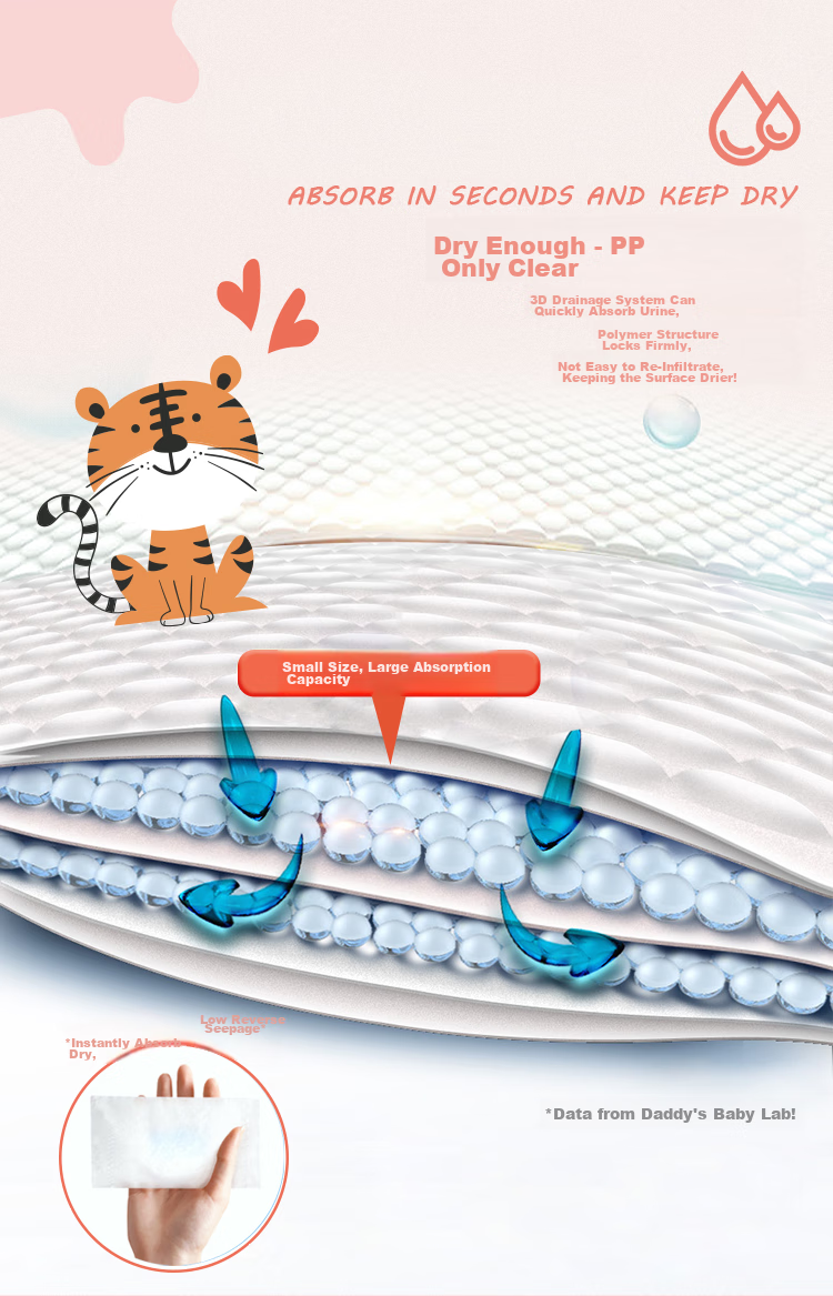 DADDY BABY Baby Diapers, Summer Ultra-Thin Breathable Paper Diapers, Qiqi Shou L Size, 3 Pieces (9-14KG) 4