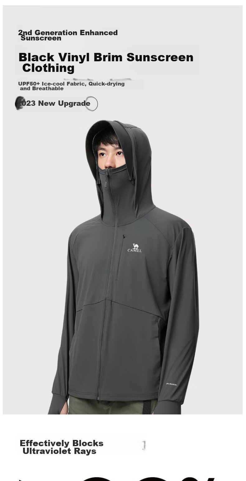 CAMEL Outdoor Sun Protection Clothing for Men And Women, Professional UPF50+, Ice Silk Cool-Feeling Breathable Sun Protection Garment [Kakashi] V121A 1