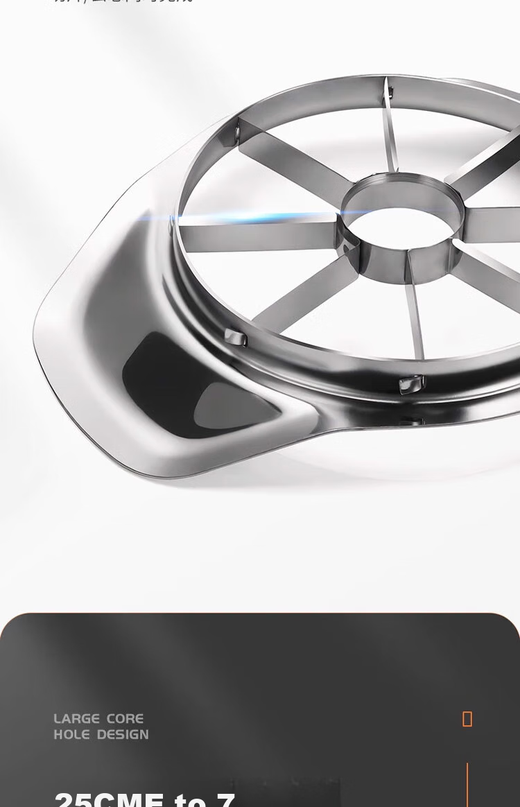 Dipuer Stainless Steel Apple Cutter, Multifunctional Fruit Slicer, Pomegranate Remover, Apple Chunker, Slicer 6