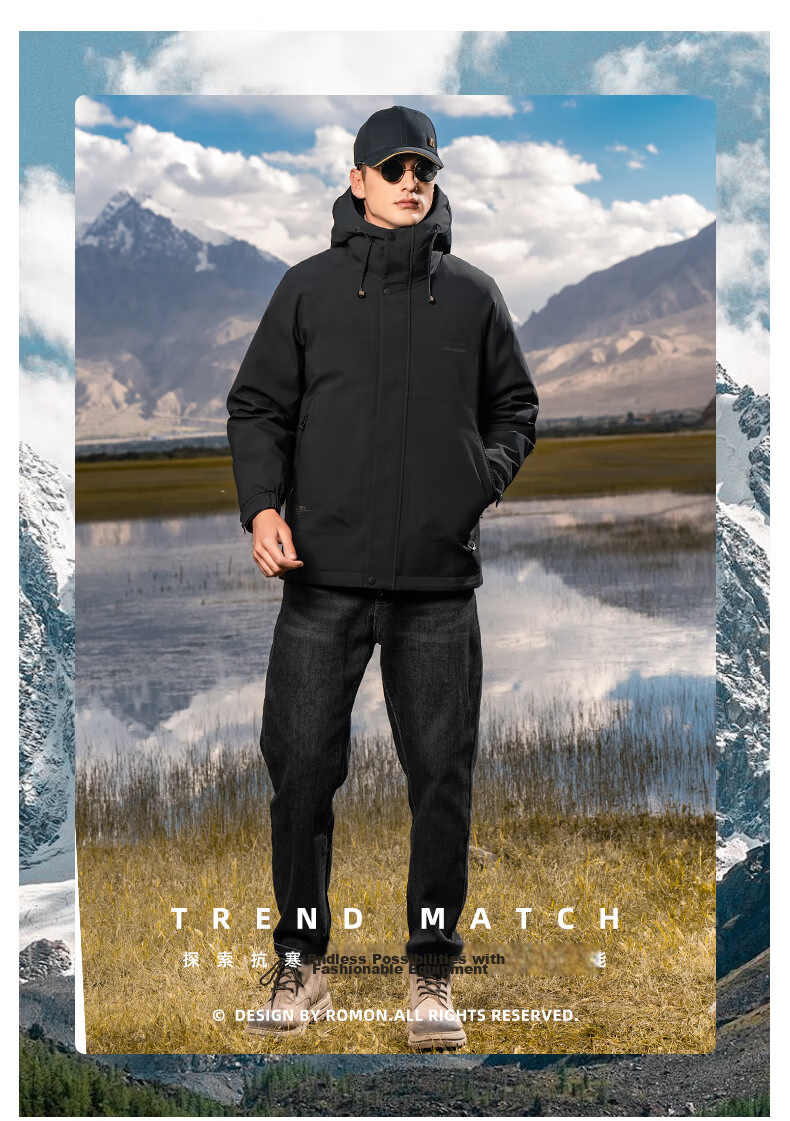 YAYA Men's down Jacket, Short Hooded Style, Thick Warm Coat for Young People, New Winter Outdoor Casual Workwear Jacket 24076 2