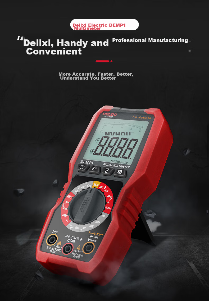 DELIXI ELECTRIC Multimeter 890C High Precision Household Anti-Burn Electrician Meter NCV Voltage Detector P3 Smart Multimeter P3 4