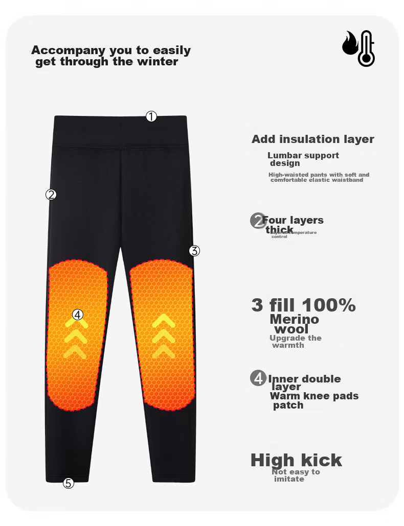 Yiershuang [100% Wool Filling] Women's Thermal Pants, Four-Layer Fleece-Lined Thickened Cotton-Padded Leggings 12
