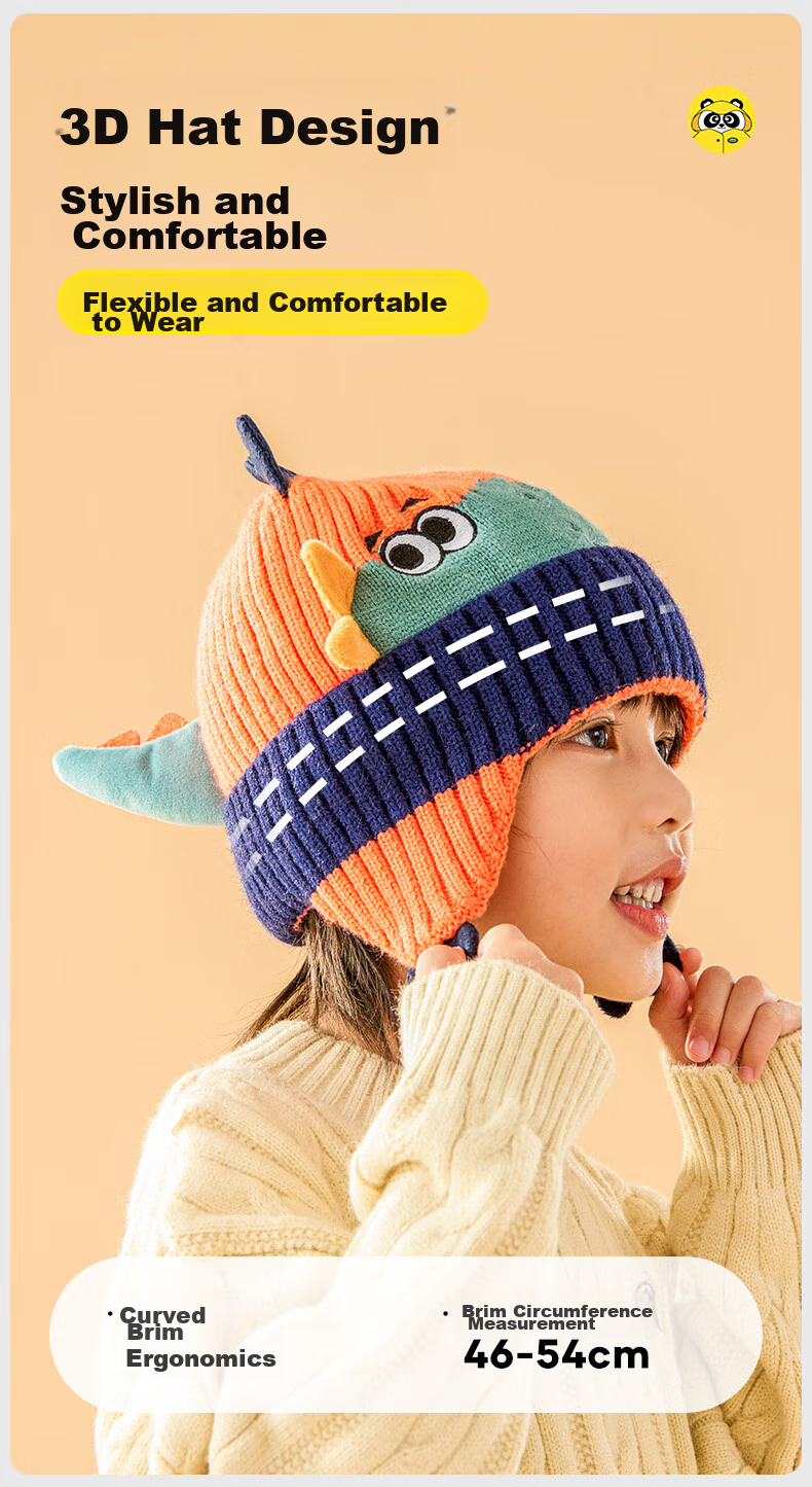 Moremerry Children's Hat, Autumn And Winter Ear Protection, Boys And Girls Warm Knitted Hat, Baby Student Fashionable Cap, Pink 12