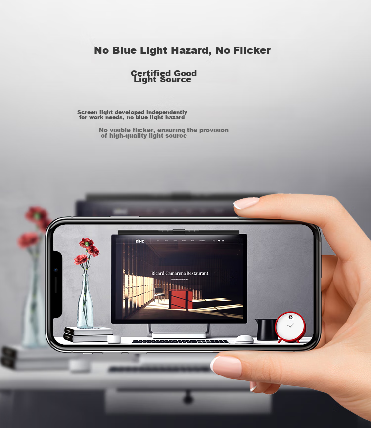 ThundeRobot Screen Hanging Lamp L1pro Computer Monitor Hanging Lamp Student Dorm Essential RGB Sound-Picking Backlit Lighting Effects Full Spectrum Eye Protection Smart Fill Light Gaming Desktop Reading Desk Lamp 12