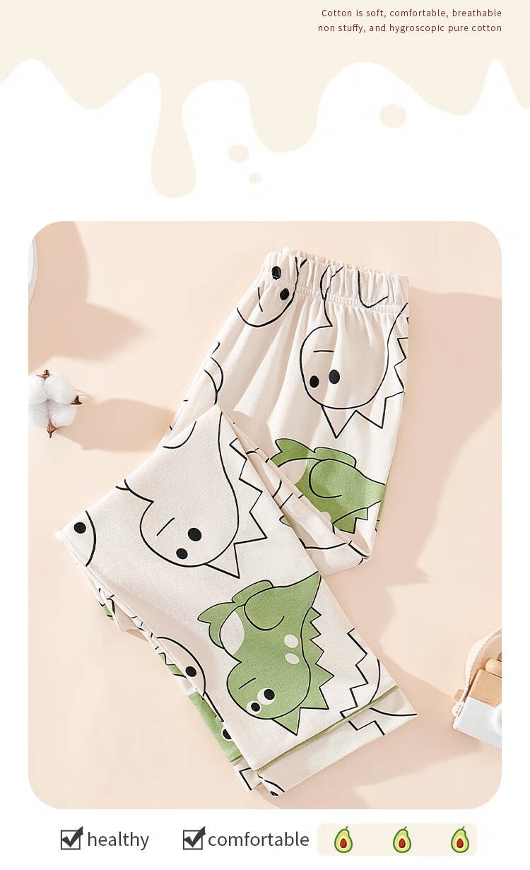 LangSha Children's Pajamas, Girls' Pure Cotton Sleep Pants, All-Season, for Middle And High School Students, Teenage Girls, Home Wear Pants, Baby Long Pants 10