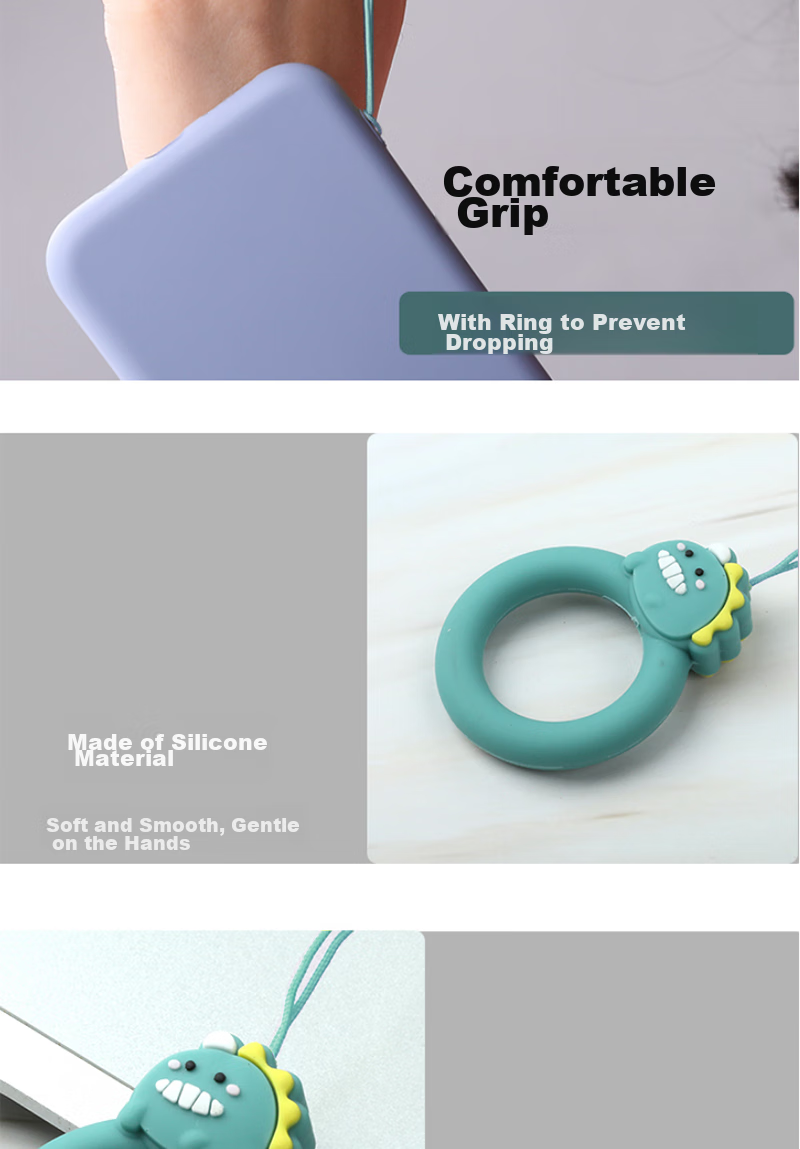 ESCASE [Single Pack] Phone Lanyard Camera Wallet USB Drive Key ID Card Pendant Apple IPhone XR/XS Max Etc. Silicone Soft Small Dragon ES-XR2 Pink 5