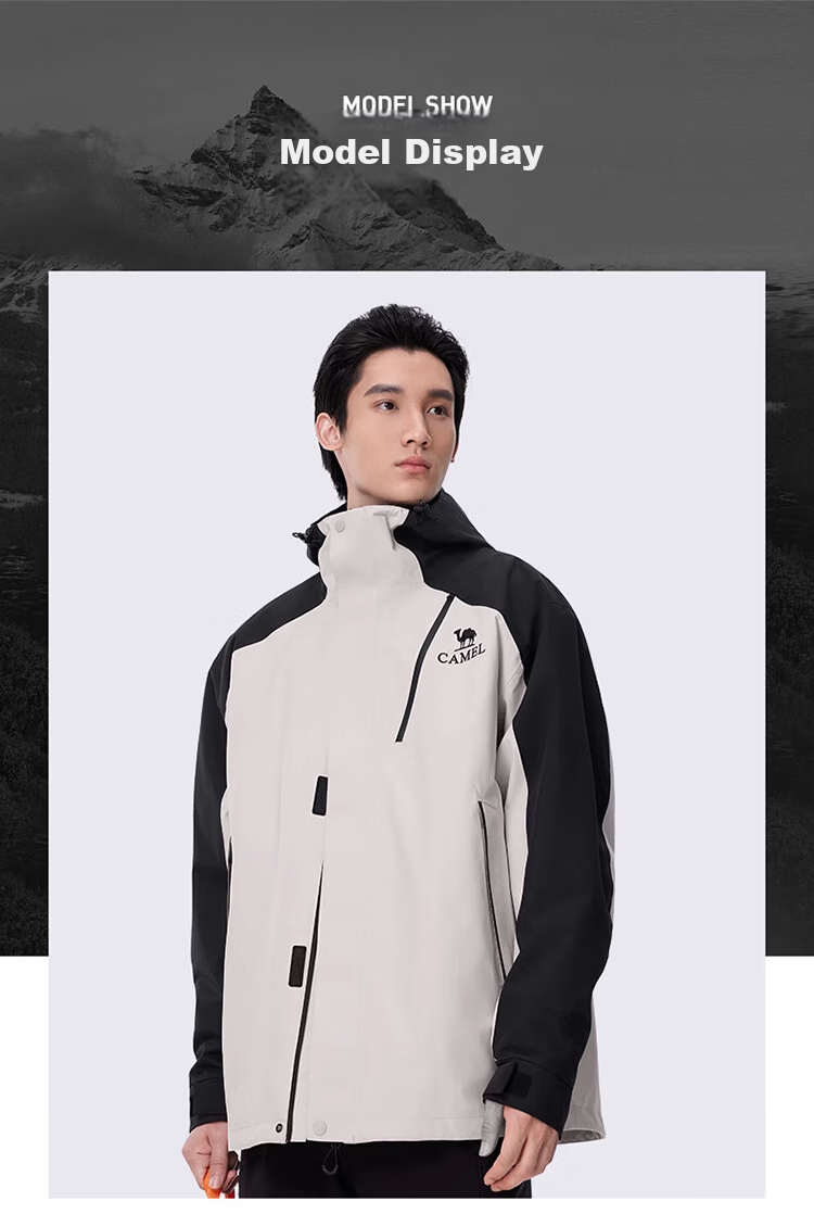 CAMEL [Wang Junkai's Style - Wangzhe Kaijia Evo] Outdoor Jacket, Three-In Rain-Proof Mountaineering Suit, 0780 33