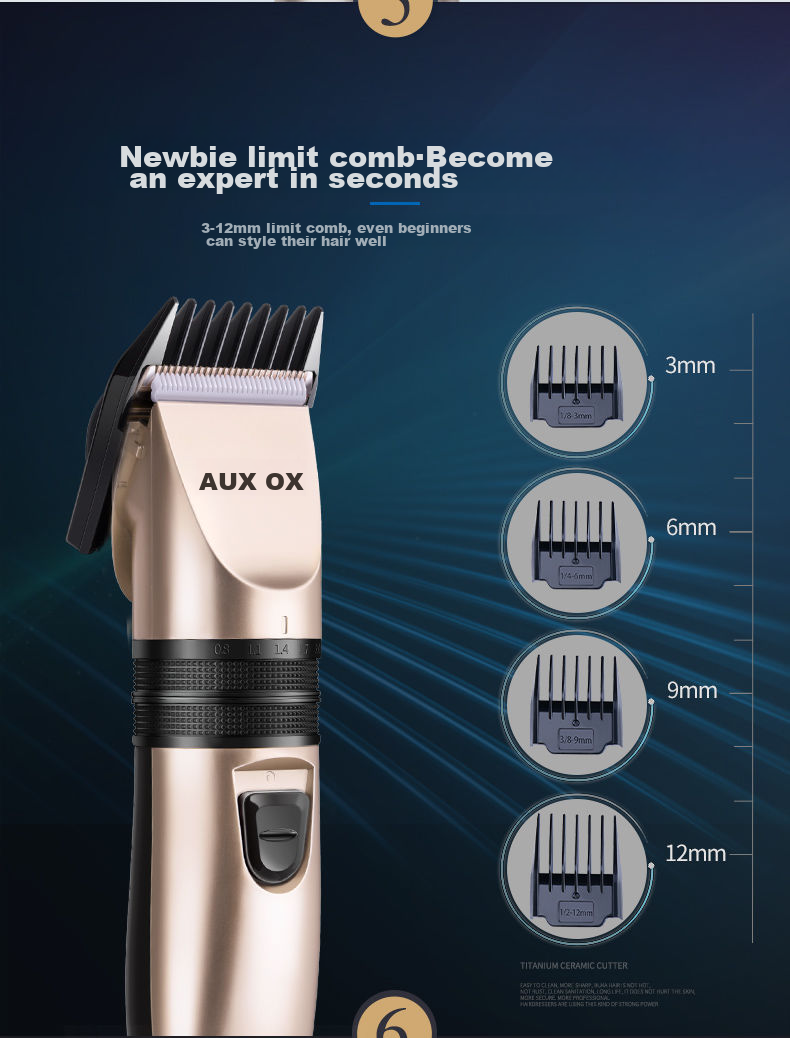AUX Hair Clipper for Adults And Babies, Electric Trimmer, Home Use Shaver, Electric Hair Cutting Tool, Hair Trimming Device 7
