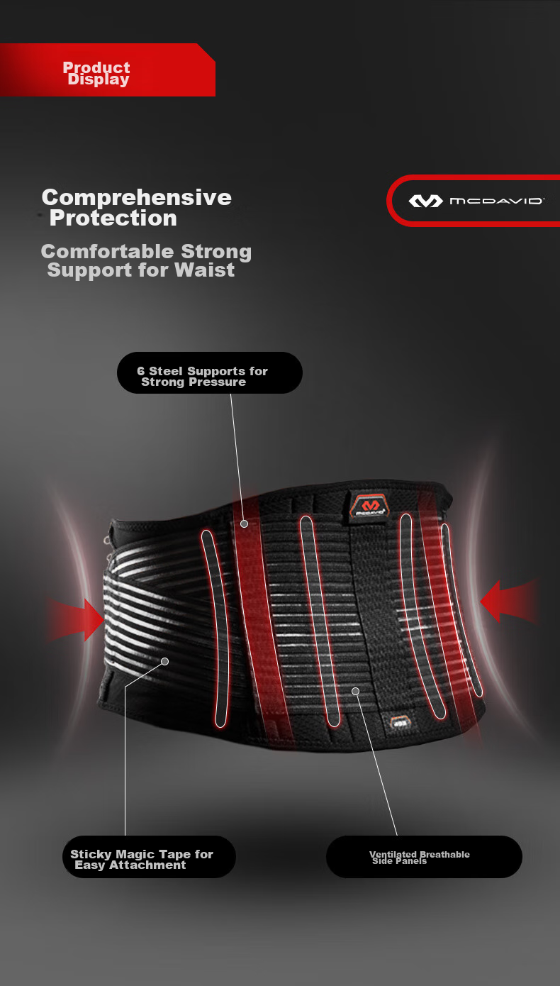 McDavid High-Elastic Lightweight Breathable Support Sports Waist Belt for Fitness, Squats, Basketball, Badminton, Back Support 493 M Size 3
