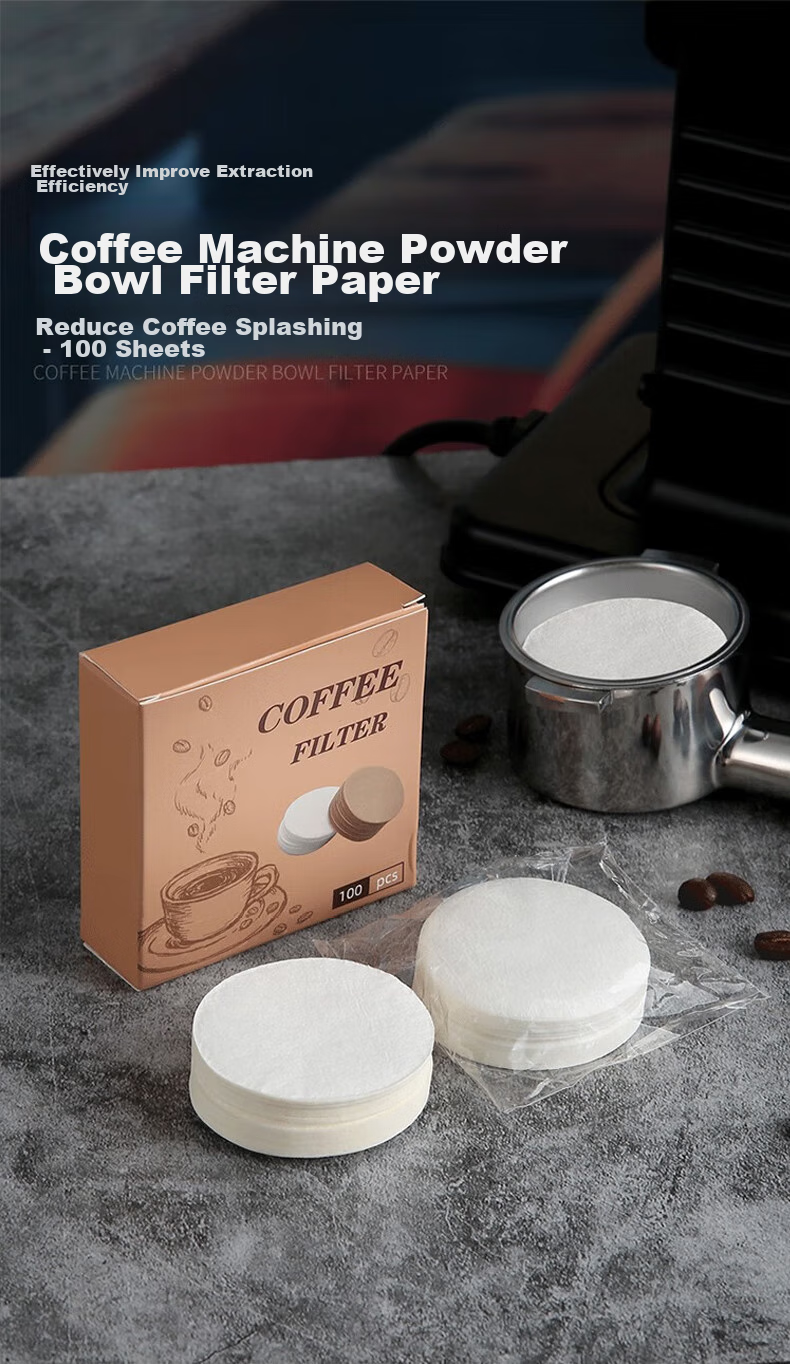 YIJUKE [100 Pieces] 60mm Moka Pot Filter Paper No. 6 Italian Coffee Maker Handle Powder Bowl Round Filter Paper 2