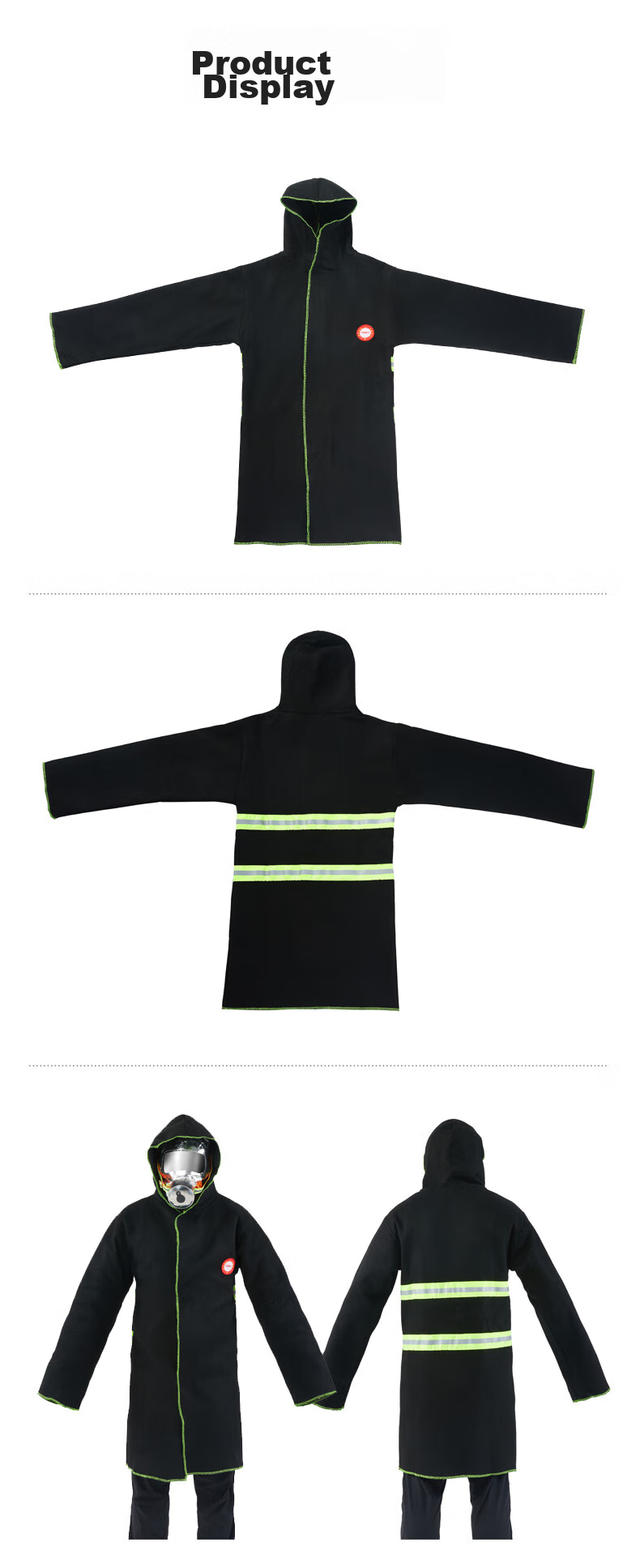 Huoyanzhanshi Fireproof Clothing, Carbon Fiber Fire Suit, Fire Blanket Cloak, Firefighting Emergency Escape Equipment, Carbon Fiber Heat-Resistant Suit, Long Style 10
