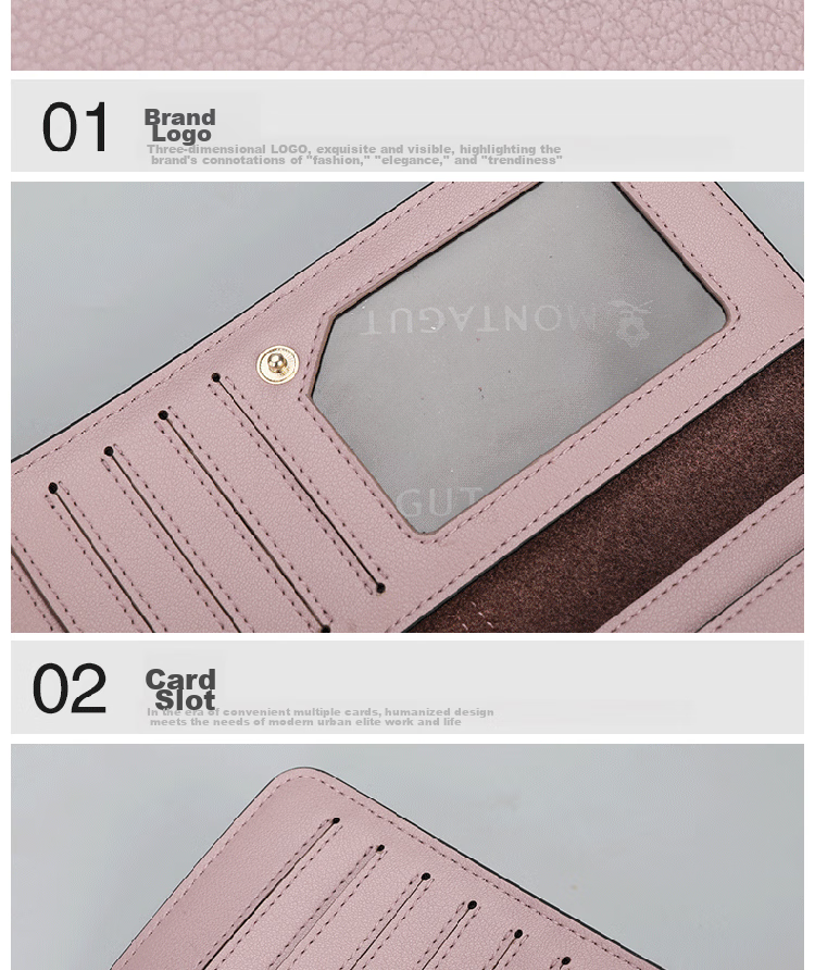 MONTAGUT Women's Wallet [Gift Box], New Genuine Leather Long Card Holder, Birthday Gift for Women, Red Color, Practical for Zodiac Year 15