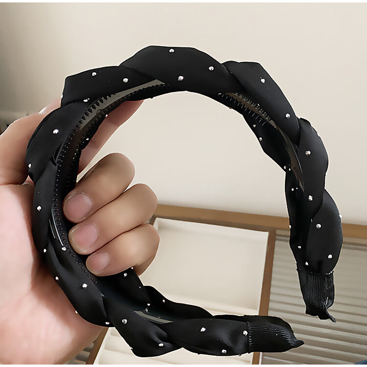 YeFeiLi Twisted Rhinestone Wave Headband Women's High-End Teeth Anti-Slip Hair Press Hair Accessories Premium Hair Clip 4