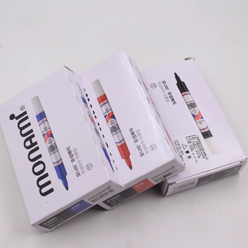 Monami 05007 Imported Marker Pen Oil-Based CD Disc Pen Colorful Broad Tip Signature Pen Black 3-Pack 1