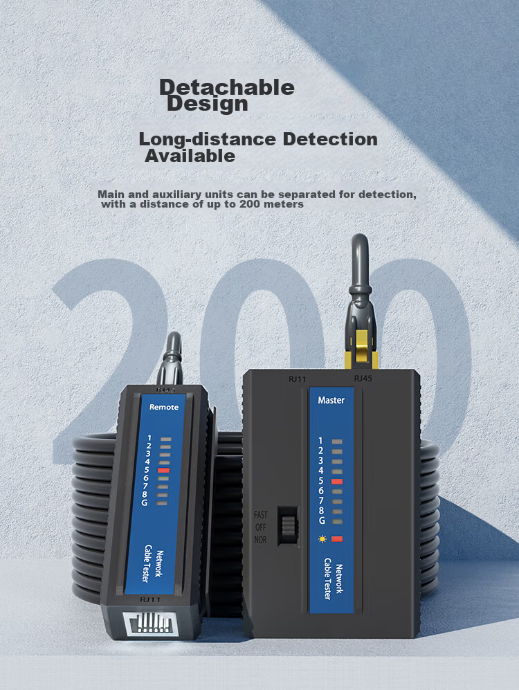 HAILE Network Cable Tester Multi-Function Network/telephone Line Tester Anti-Interference Low-Voltage Voltage-Resistant 63V Can Detect Live Wire Shielded/unshielded Signal Continuity Test HJ-520 2