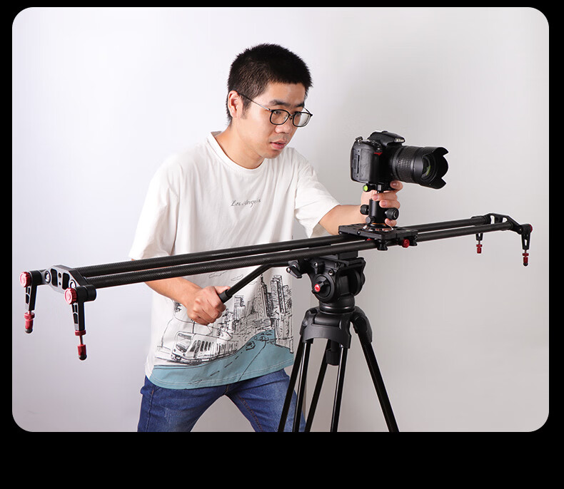 Hakutatz 100cm Carbon Fiber DSLR Camera Photography Slider, Camera Track for 5D3, Video Shooting, Six-Axis Damping Follow Focus, Ball Head Gimbal 18