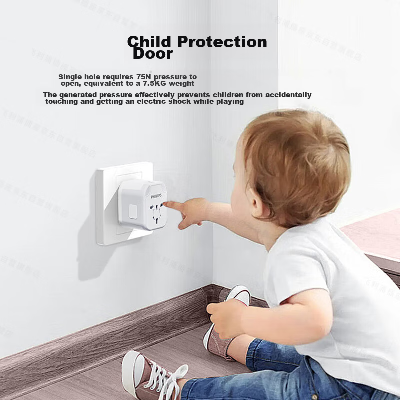 Philips International Travel Adapter/Foreign Travel Socket Converter/Compatible with UK, US, Australia, Germany, Japan, Singapore, South Korea, Hong Kong/2A1C17W Charging 1001A White