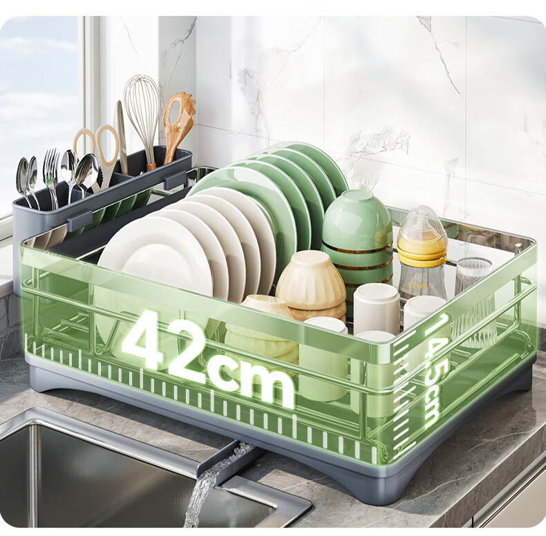 Shuaishi Kitchen Storage Rack, Draining Dish Rack, Bowl And Plate Drainer, Utensil Organizer Box, Dish Rack, Draining Shelf 5