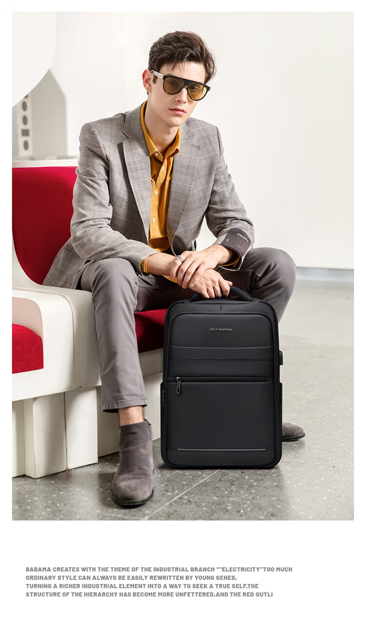 GOLF Backpack for Men, Business Laptop Bag with Multiple Compartments, 15.6/16 Inch Laptop Sleeve, USB Port, Travel Backpack 3