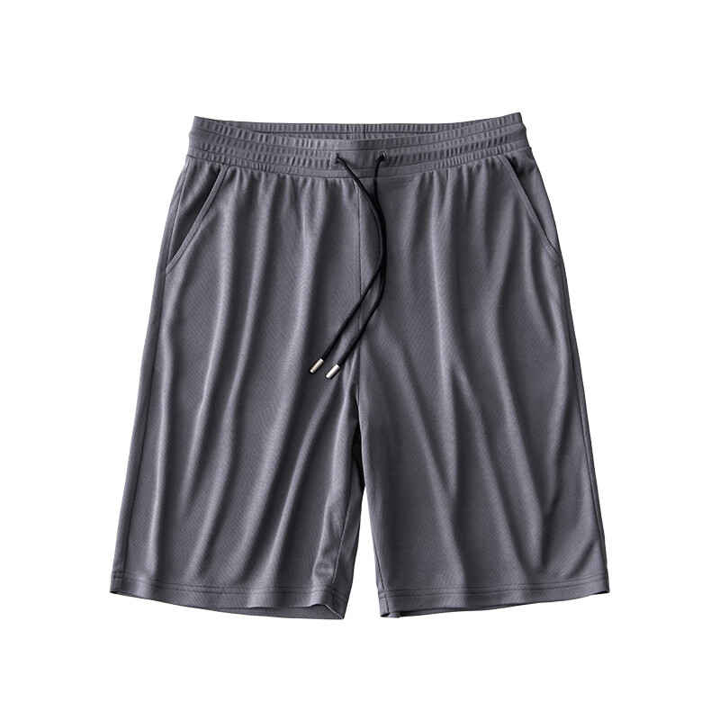 Jeanswest Men's Shorts, 2026 Summer Thin Ice Silk Cool Feeling Quick-Dry Casual Mesh Sports Shorts, Mid-Length Pants, Light Gray, L 13