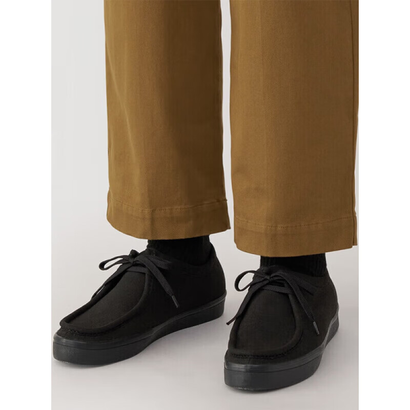 MUJI Men's Fatigue-Resistant Brushed Leather Kangaroo Shoes Black 25.5cm