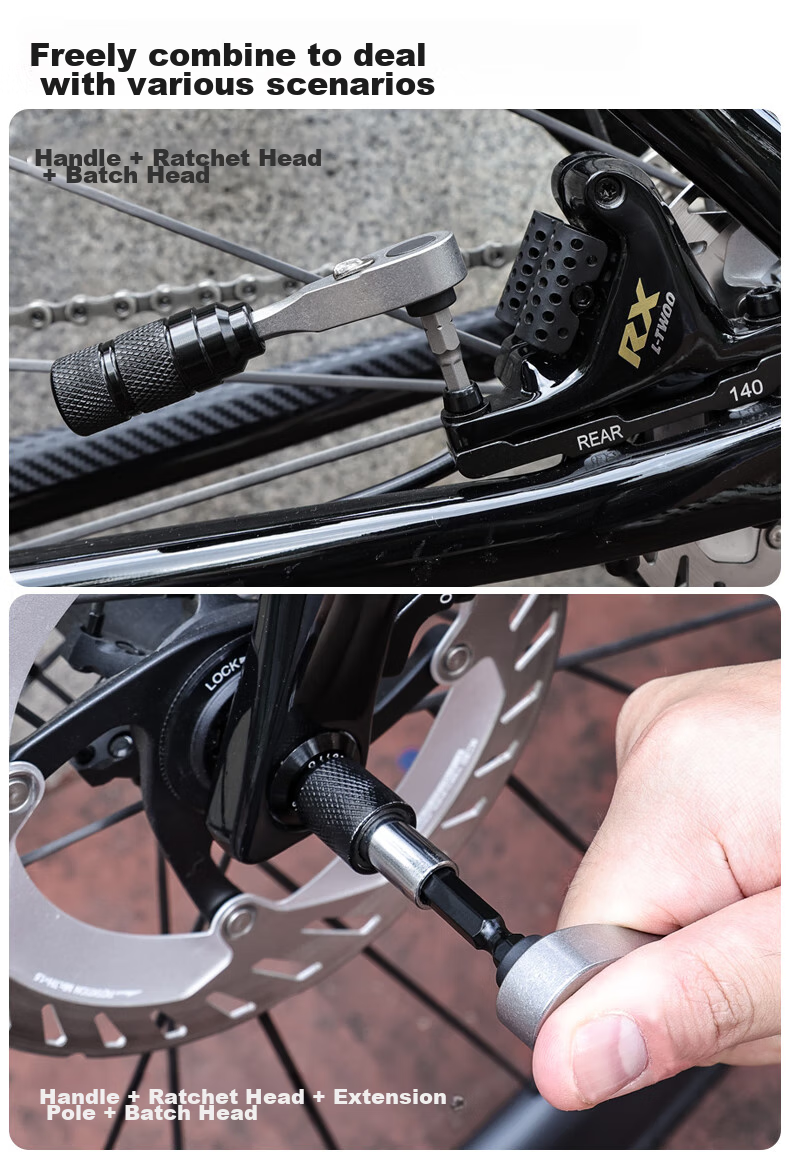 LEBYCLE Mini Portable Ratchet Wrench Bicycle Set, Road And Mountain Bike Repair Tools, Multi-Functional High-Strength 5