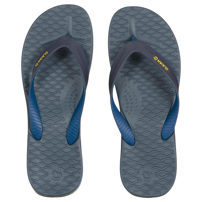DECATHLON Men's Flip-Flops, Soft-Soled Beach Shoes, All-In Wear-Resistant Comfortable Deep Navy Blue, Size 41.5, Men's Style 2998499
