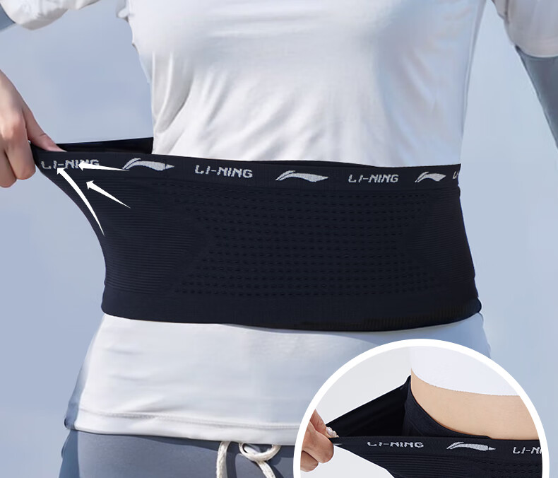 LI-NING Running Waist Bag Men Sports Bag Women Phone Holder Cycling Waist Pack Black L 11