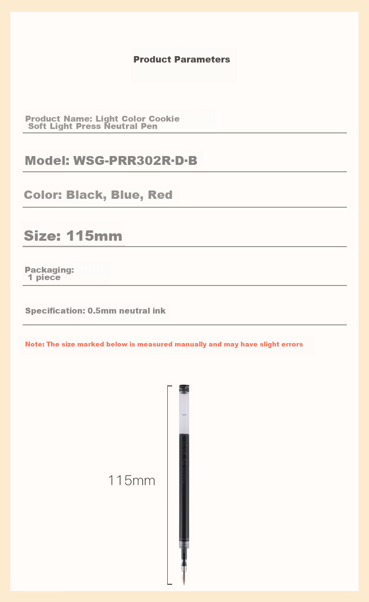KOKUYO , Black, 1 Pack, Campus Retractable Gel Pen Refill, Office Signature Pen Refill, 0.5mm, WSG-PRR302ND 3
