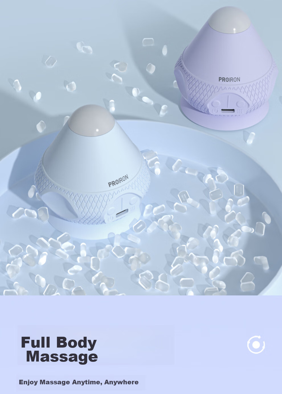 PROIRON Puli'ai Electric Adhesive Fascia Ball for Shoulder, Neck, Back Muscle And Foot Soles Relaxation Heat Therapy Professional Massage Device Gree 23