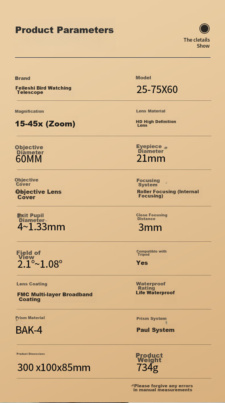 FEIRSH Monocular Telescope, High Definition, High Magnification, Large Aperture, Variable Magnification, Professional-Grade, Entry-Level, Low-Light Night Vision, Bird Watching, Moon Viewing, Target Shooting 3