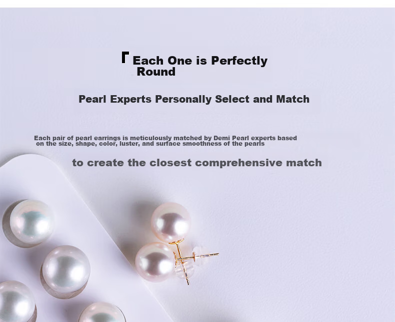 Daimi 18K Gold Round Bead, 10-11mm Minimalist Series Freshwater Pearl Stud Earrings, Mother's Day Gift for Girlfriend Or Wife 27