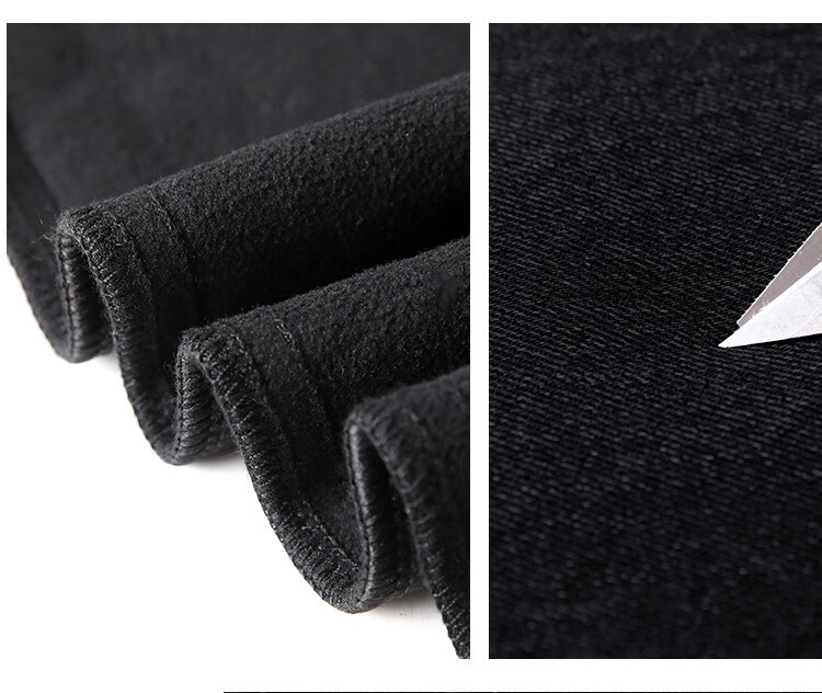 Dme Winter Comfortable Fleece-Like Dad Jeans for Women, Nine-Point Sickle Pants, Thickened Harem Pants, Midnight Black, S 19