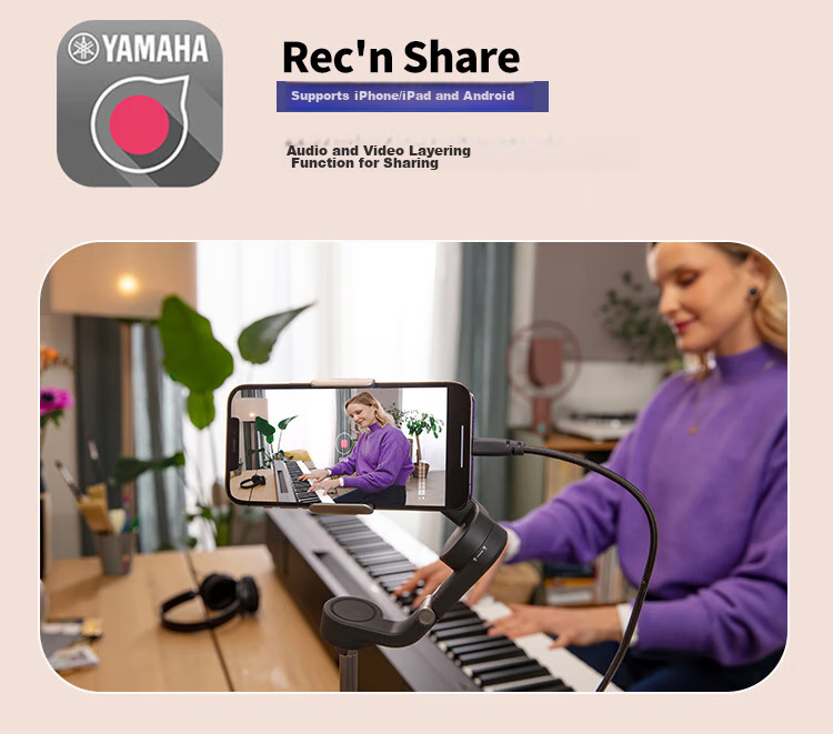 YAMAHA P143BTB Digital Piano, 88 Weighted Keys, Bluetooth, Convenient for Exams, Electronic Piano, Wooden Stand + Three Pedals 10
