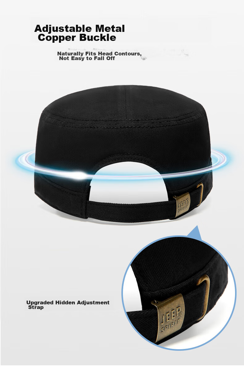 JEEP Men's Flat-Top Cap, All-Season Style, Baseball Cap for Middle-Aged And Elderly, Outdoor Casual Versatile Cap A0293 6