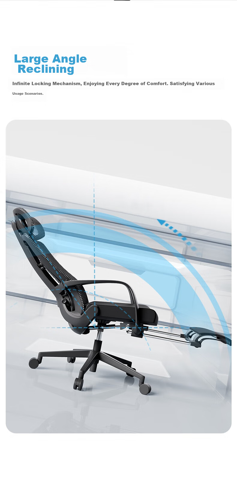 Deli Soft Series Ergonomic Office Chair, Nap Chair, Recliner, Comfortable for Long Sitting with Adjustable Armrests, Black 4