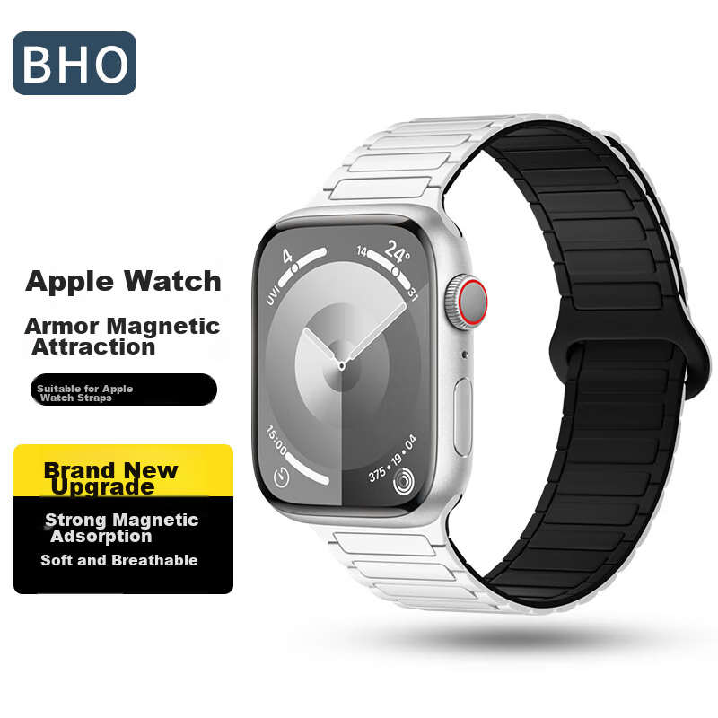 BHO [Over 1 Million Sold] Apple Watch S12 Band, Magnetic Silicone Strap for Apple Watch S12, Compatible with IWatch S11/10/9/ultra4/se3, Women's Watch Band
