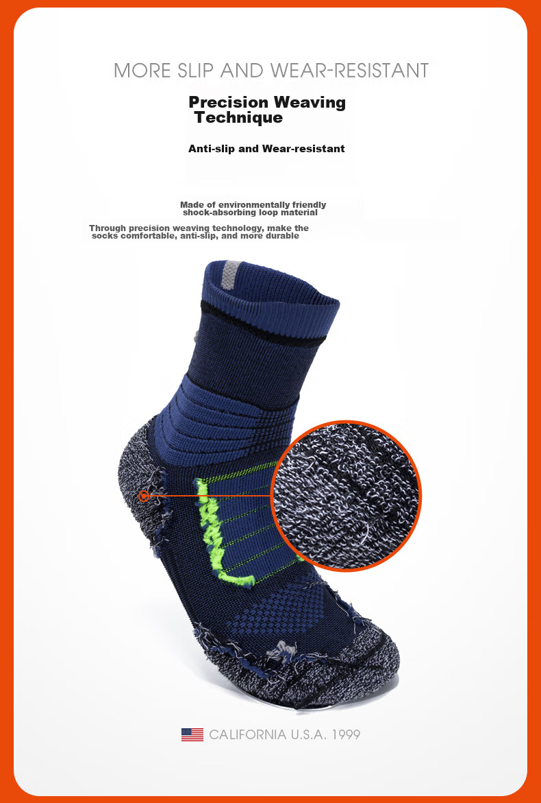 TFO Competition-Grade Outdoor Socks, Breathable Hiking Socks, Sports Running Training Socks 2202458, Men's Fluorescent Green, Size L 5