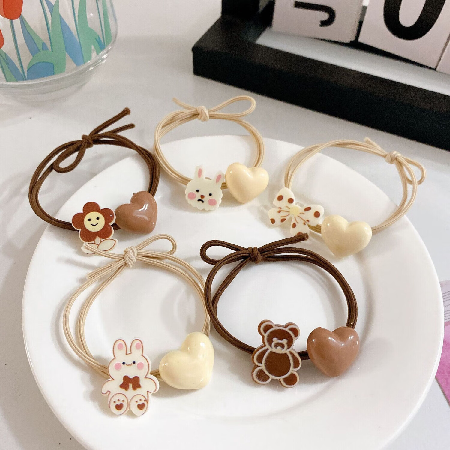 Gunai Weekly Hair Tie Hair Accessory Elastic Hair Band Hair Rope Hair Ornament Practical New Year Gift for Girls
