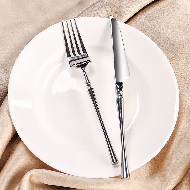 CRISTALGLASS Stainless Steel Steak Knife And Fork Set, High-Quality Western Cutlery, Thick Household Tableware Knife And Fork Set