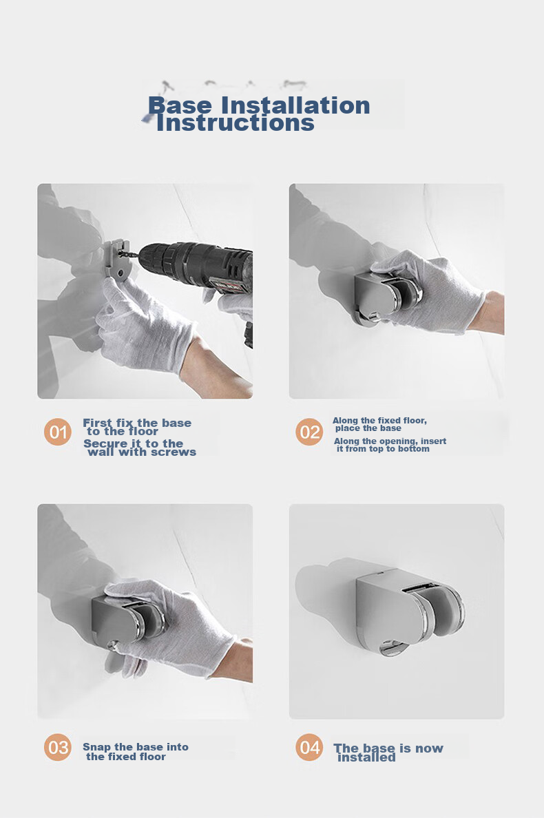 FAENZA Shower Pressure Boosting Handheld Shower Head Set with Two Showerheads And Button Control FE48H201WP-1 12