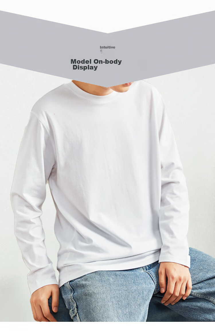Nanjiren 100% Cotton Long Sleeve T-Shirt Women Simple White Premium Feel Top Versatile Layering Outerwear Long Sleeve 3XL 13
