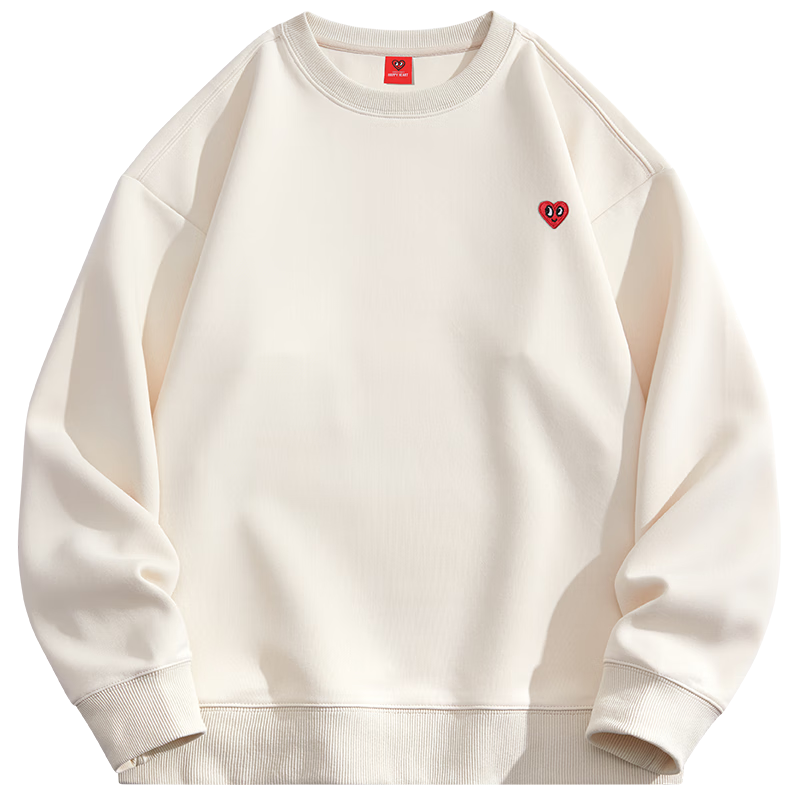 Chaersitaoxin [Bailu & Wang Churan Same Style] Sweatshirt for Men And Women, Couple Matching Round Neck Loose Fit Youth Base Layer Light Cardigan M