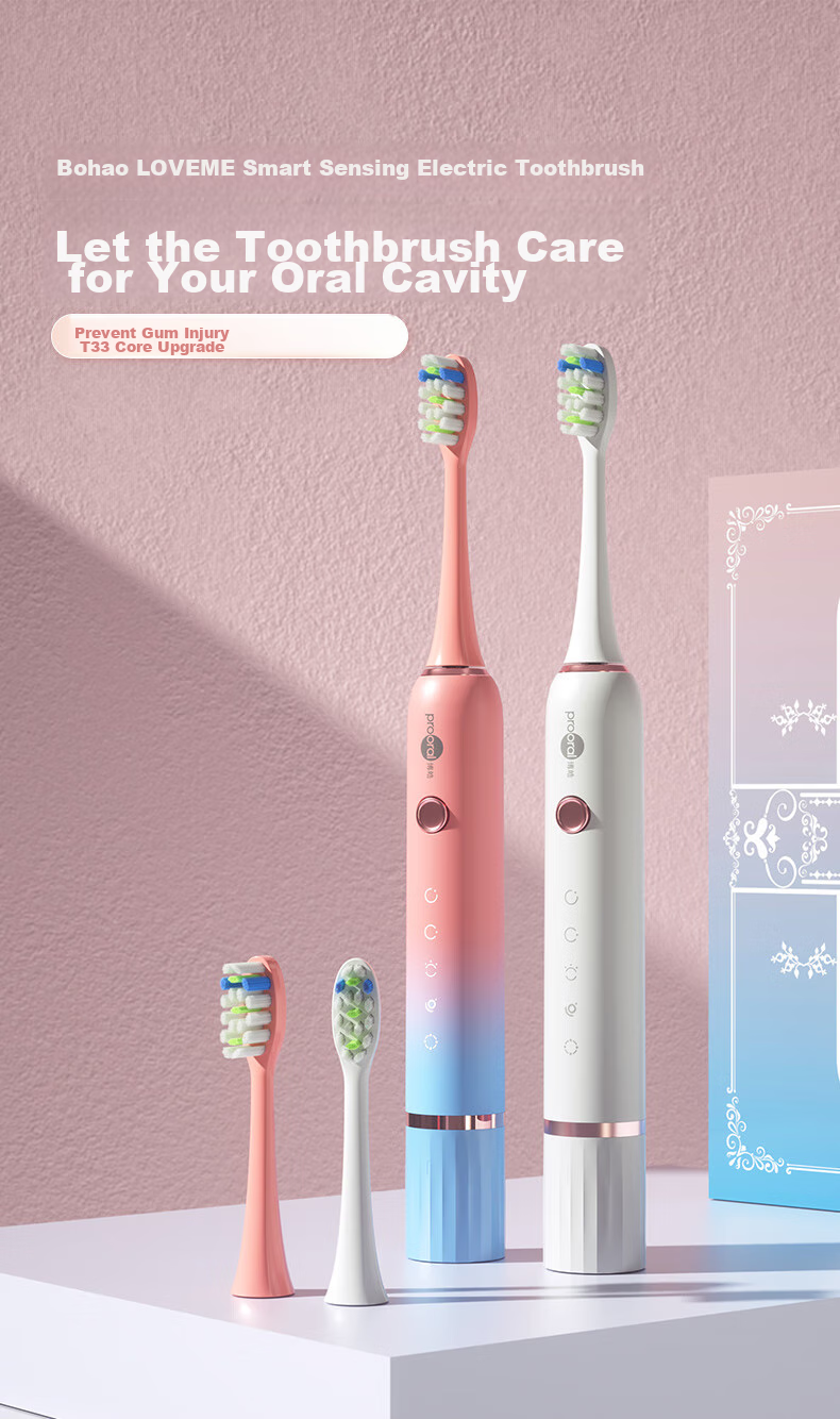 Prooral [Birthday Gift], Sonic Electric Toothbrush with Pressure Sensing Reminder, Adult Rechargeable Couple's Gift, Birthday Present, T33 Snow White 1