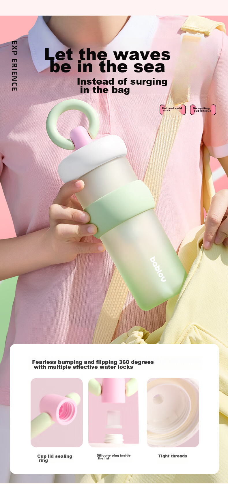 BABLOV Huaban Sen Sports Water Bottle for Women Large Capacity Tritan Straw Cup High Aesthetic Student Summer Mother's Day Gift 6
