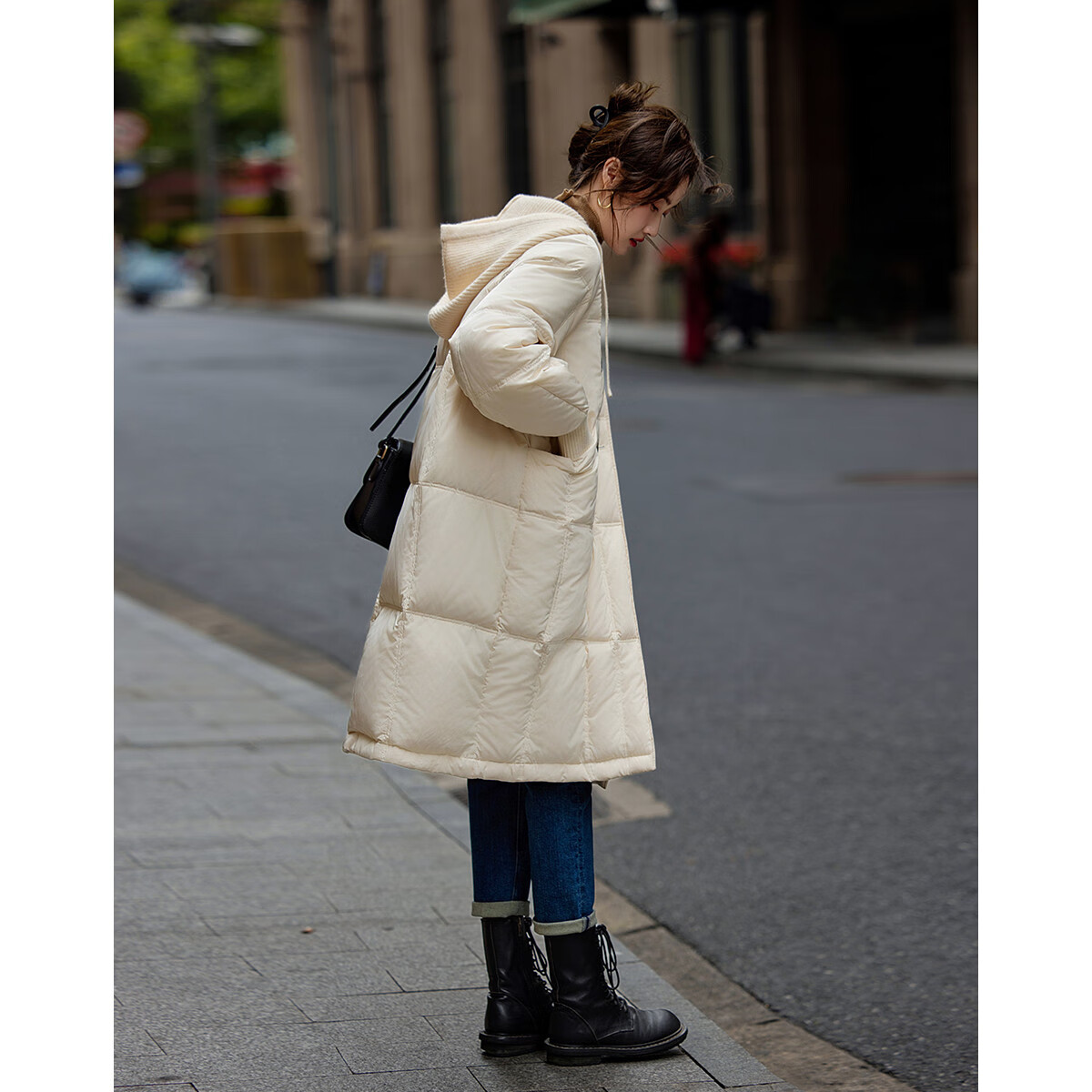 Dme [50D Cotton-Like Memory] Winter Lightweight 90% Duck Down Detachable Knitted Hooded down Jacket