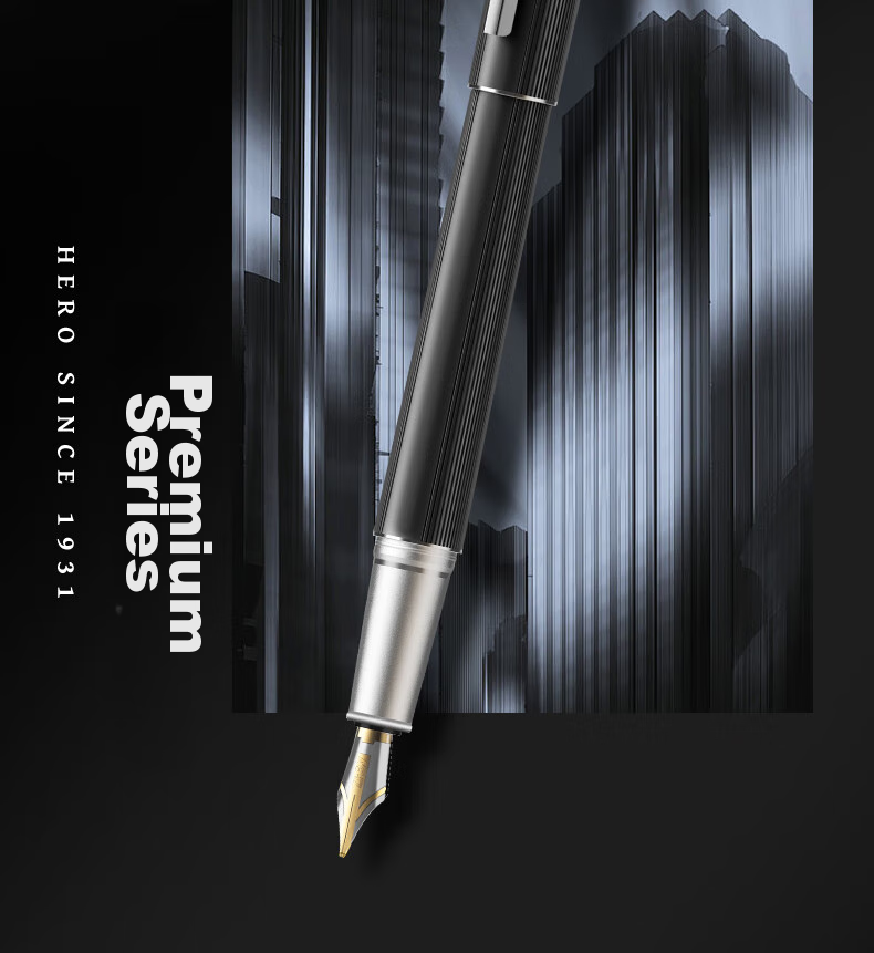 HERO Fountain Pen, Zhenpin Series Light Luxury Ink Pen, Water Wave Blue Ink Gift Box, High-End Signature Pen for Women, Gift for Leaders And Teachers, Exquisite Present 5