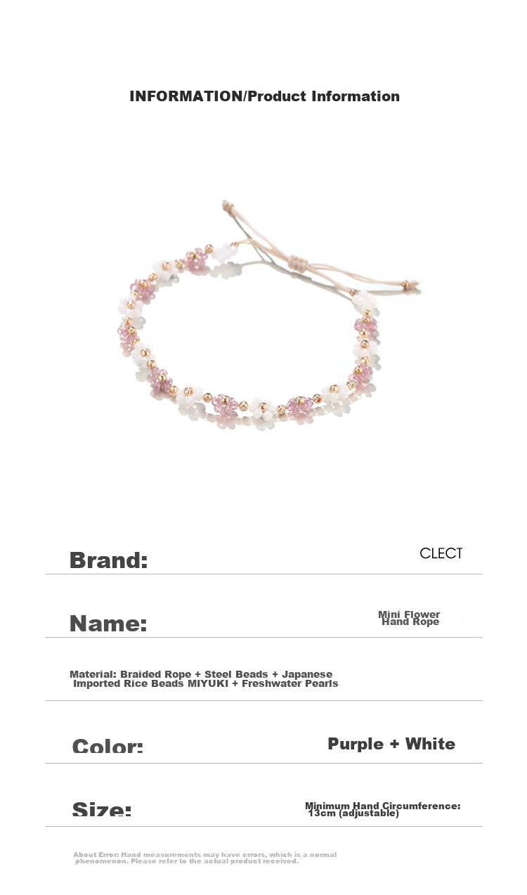 Clect Small Flower Bracelet for Women, New Chinese Style National Trend Student Accessory, Fresh Cord Jewelry, Fashionable Birthday Gift for Girlfriend 5