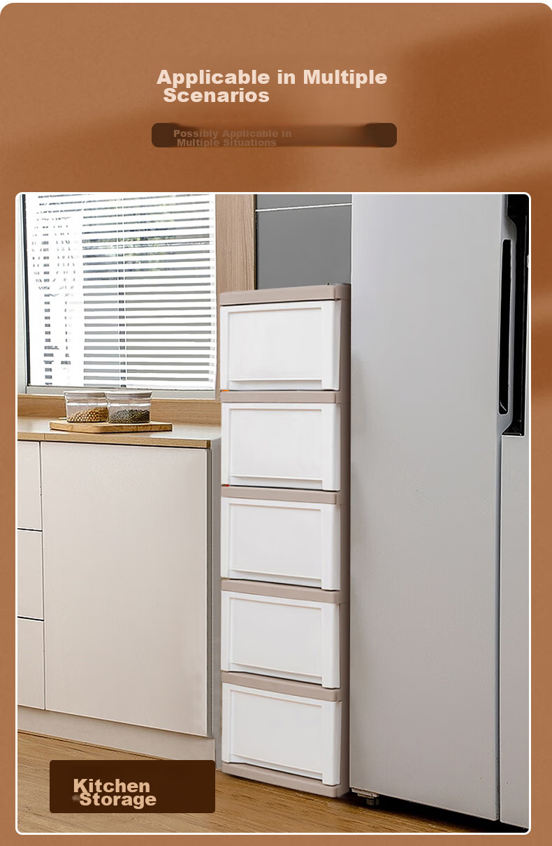 IRIS Storage Cabinet, Gap Cabinet, Wardrobe Drawer Organizer, Storage Cabinet, Narrow Cabinet, Storage Box, Ailisi Five-Tier 7